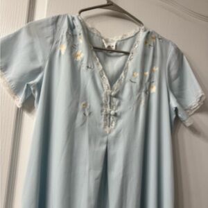 Natori Light Blue Embroidered Chemise